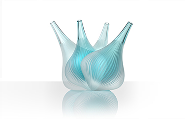 glass object Toupie Acqua design by Marianne Guedin