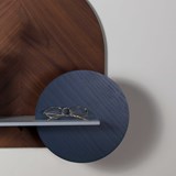 ALBA L Bedside table, Wall Shelf - walnut/grey/blue - Dark Wood - Design : WOODENDOT 8