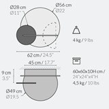 Table de chevet ALBA L ronde - chêne/noir 6