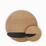 ALBA L Round Bedside table - oak/black 2