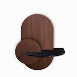 ALBA L Oval Bedside table - walnut/black - Dark Wood - Design : WOODENDOT 2