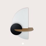 Table de chevet ALBA L demi cercle - chêne/blanc/noyer - Blanc - Design : WOODENDOT 6