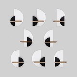 Table de chevet ALBA L demi cercle - Gris, blanc et noir - Blanc - Design : WOODENDOT 2