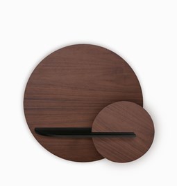 ALBA M Circle Wall shelf, Bedside table - walnut/black