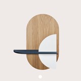 ALBA M Oval Wall shelf - oak/blue/white - Light Wood - Design : WOODENDOT 4