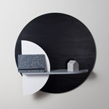 Etagère murale ALBA M ronde - noir/gris/blanc - Noir - Design : WOODENDOT 4