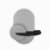 Table de chevet ALBA L ovale - gris/noir  - Gris - Design : WOODENDOT 2