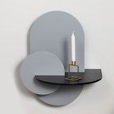 Table de chevet ALBA L ovale - gris/noir  - Gris - Design : WOODENDOT 4