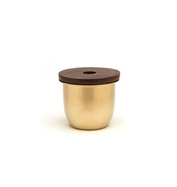 C3 Small Container in Brass with Wood Lid