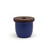 Récipient bleu et couvercle en bois C3  - Bleu - Design : Grace Souky 2