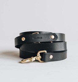 LASSO Dog leather leash - black