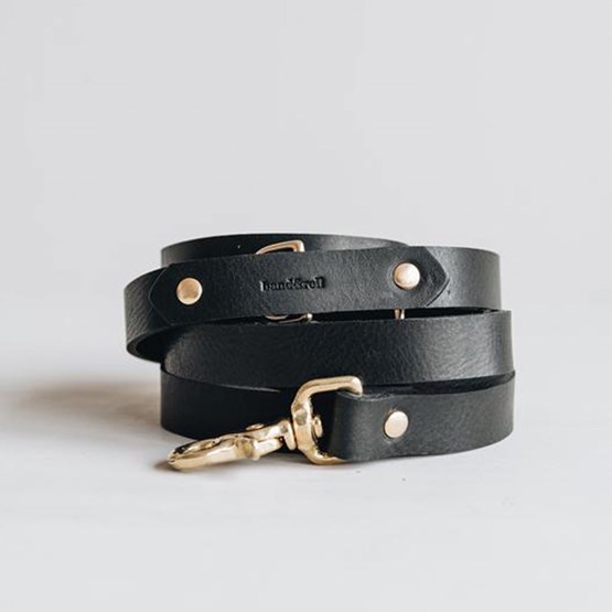 LASSO Dog leather leash - black - Black - Design : BAND&ROLL