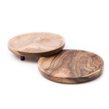 OSTE circle serving plate - walnut wood in warm tones - Dark Wood - Design : TU LAS 9