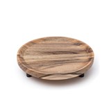 OSTE circle serving plate - walnut wood in warm tones - Dark Wood - Design : TU LAS 8