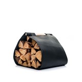 Leather Wood Carrier - black 2