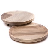 OSTE circle serving plate - walnut wood in cold tones - Light Wood - Design : TU LAS 2