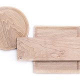 OSTE longy serving plate - walnut wood in cold tones - Dark Wood - Design : TU LAS 4