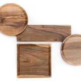 OSTE square serving plate - walnut wood in warm tones - Dark Wood - Design : TU LAS 3