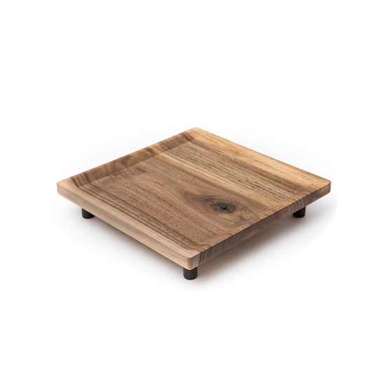 OSTE square serving plate - walnut wood in warm tones - Dark Wood - Design : TU LAS