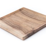 Square serving plate OSTE  - walnut wood in cold tones - Light Wood - Design : TU LAS 3