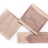 OSTE square serving plate - walnut wood in cold tones - Light Wood - Design : TU LAS 5
