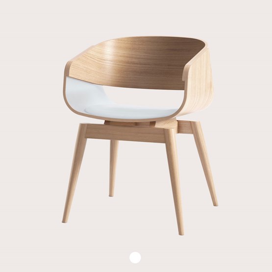 4th ARMCHAIR SOFT - white - Light Wood - Design : Almost