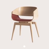 4th ARMCHAIR SOFT - red - Light Wood - Design : Almost 7