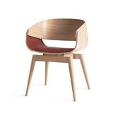 4th ARMCHAIR SOFT - red - Light Wood - Design : Almost 2