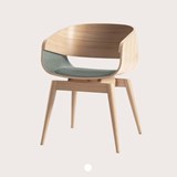 4th ARMCHAIR SOFT - grey - Light Wood - Design : Almost 7