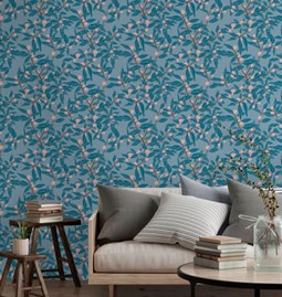 Clémentine Wallpaper - blue