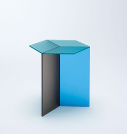 ISOM TALL Side Table - multicolor satin glass