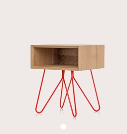 NOVE | bedside table - red legs 