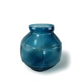 Vase rond TRACE - Bleu canard - Verre - Design : Vanessa Mitrani 2