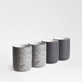 Set of 4 coffee cups | dark grey & speckled - Grey - Design : Archive Studio 2