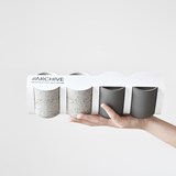 Set of 4 coffee cups | dark grey & speckled - Grey - Design : Archive Studio 3