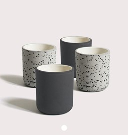 Set of 4 coffee cups | dark grey & speckled