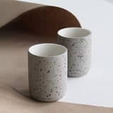 Set of 4 coffee cups | dark grey & speckled - Grey - Design : Archive Studio 5