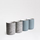 Set of 4 coffee cups | teal & speckled - Blue - Design : Archive Studio 4