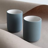 Set of 4 coffee cups | teal & speckled - Blue - Design : Archive Studio 2