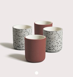 Set of 4 coffee cups | terracotta & speckled 