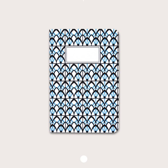 Carnet A5 relié couture - bleu - Bleu - Design : Coco Brun x Beauregard Studio
