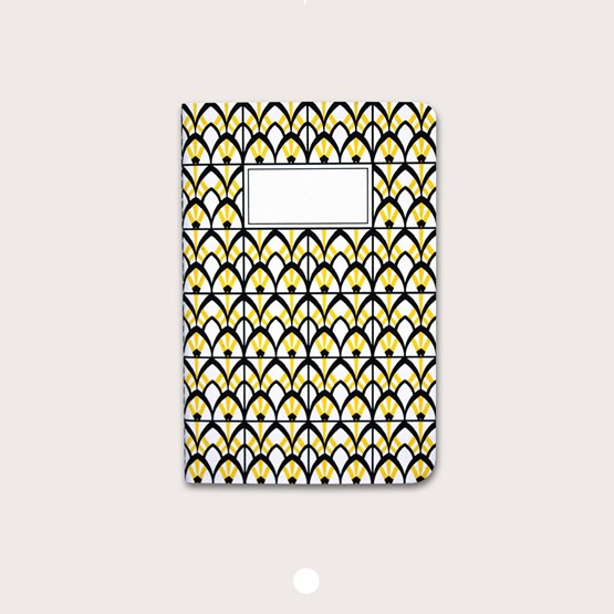 Carnet A5 relié couture - jaune - Jaune - Design : Coco Brun x Beauregard Studio