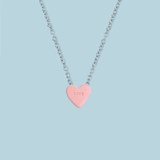 Candy heart necklace - LOVE - pink  - Green - Design : Stook Jewelry 2