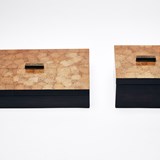 Boîte carrée ELLA - laquée brune et noire 8