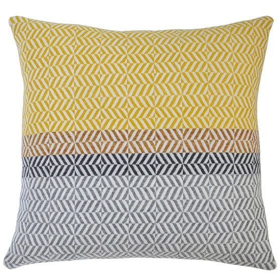 Uccle Cushion - Piccalilli Yellow - Design : Pamela Print