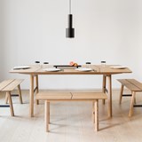 SAVIA dining table - Clear wood / Gold details 3