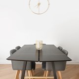 SAVIA dining table - Black wood / Gold details 6