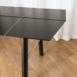SAVIA dining table - Dark wood / Gold details 7