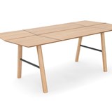 SAVIA dining table - Black wood / Gold details 10