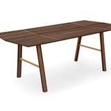 SAVIA dining table - Dark wood / Gold details 13